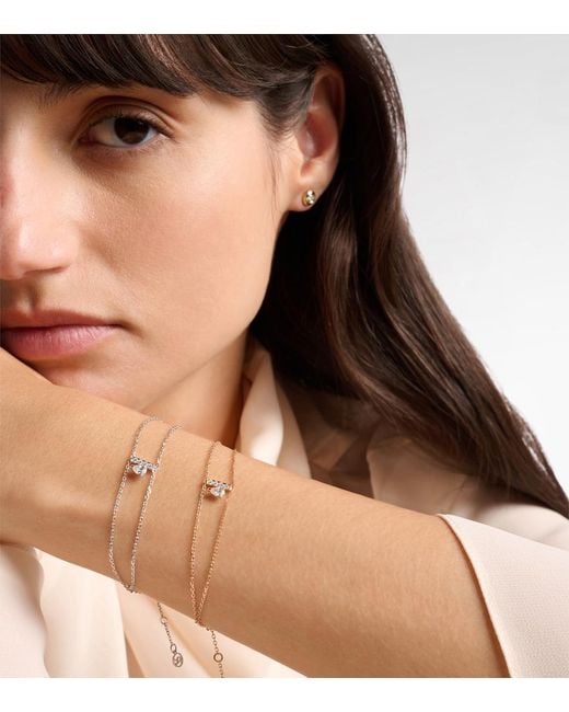 Repossi Natural Letters 18Kt Rose Bracelet With Diamonds