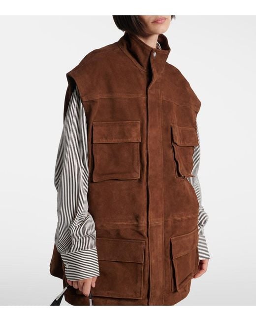 Frankie Shop Brown Turin Oversized Suede Jacket