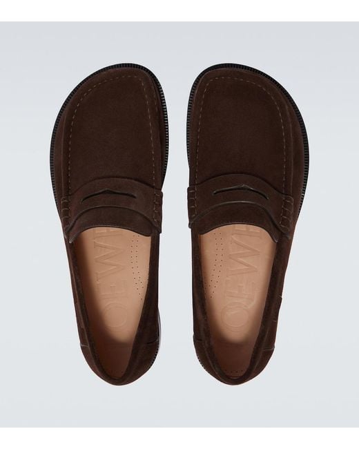 Loewe Loafers Campo Aus Veloursleder in Brown für Herren