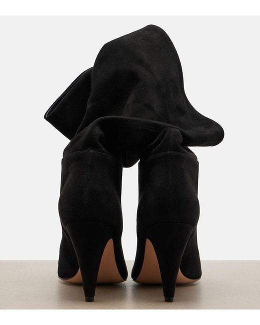 Gianvito Rossi Black Elise Suede Mid-Calf Boots