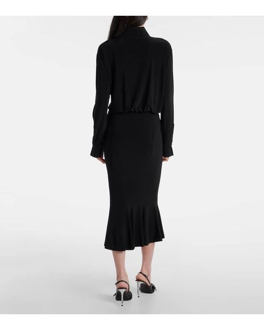 Norma Kamali Black Flared Midi Dress
