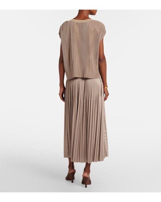 Joseph Natural Cedre Plisse Satin Top