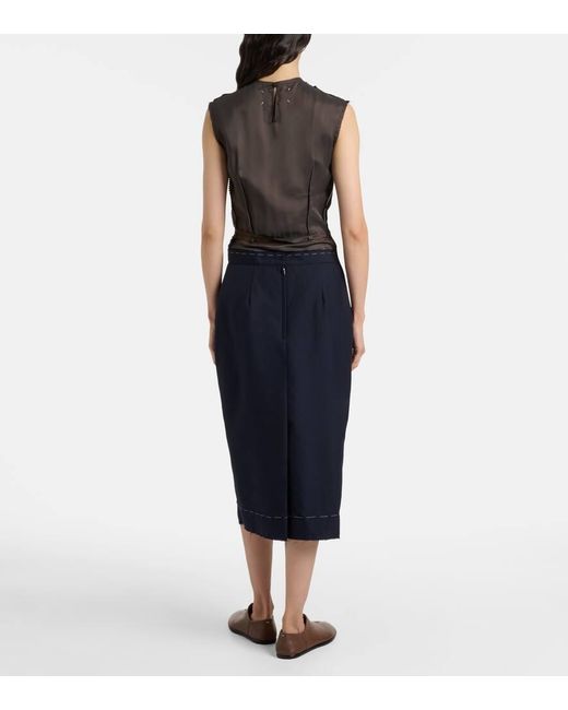 Maison Margiela Blue Twill Midi Dress