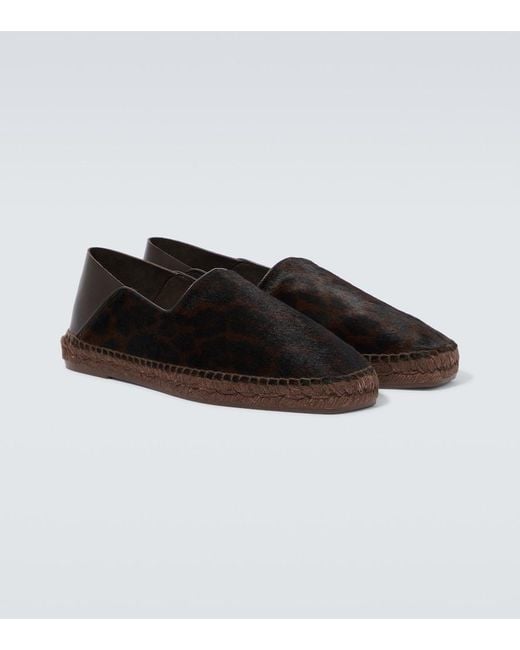 Tom Ford Black Leopard-Printed Espadrilles for men