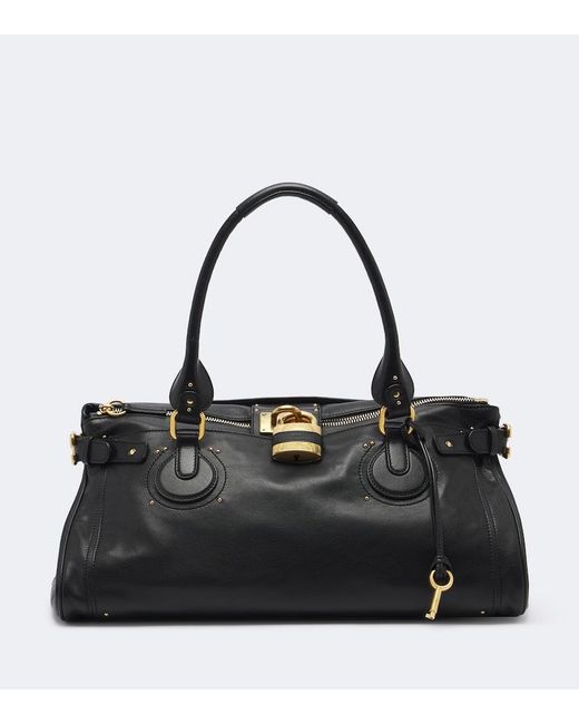 Chloé Black Paddington Xl Leather Shoulder Bag