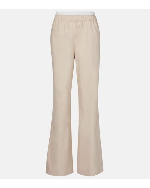 Pantalones Anchos Bristol En Mezcla De Lino Jonathan Simkhai de color Natural