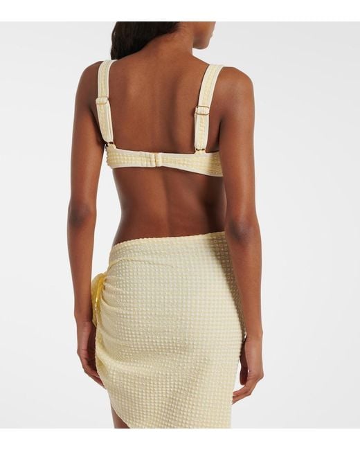 Montce Natural Romy Gingham Bikini Top