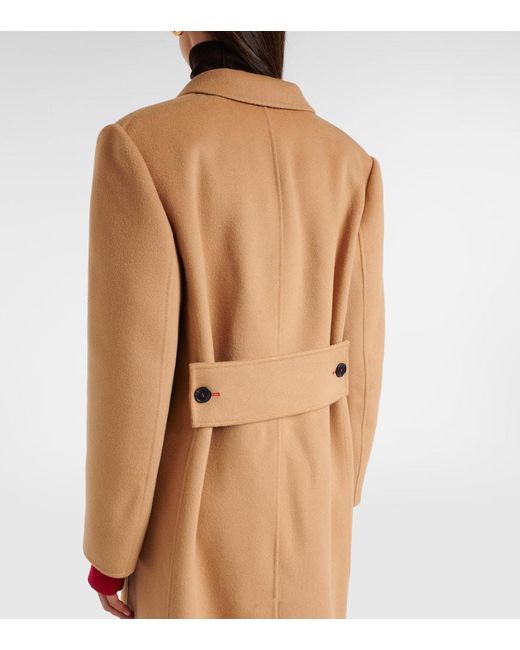 Victoria Beckham Natural Wool And Cashmere Coat