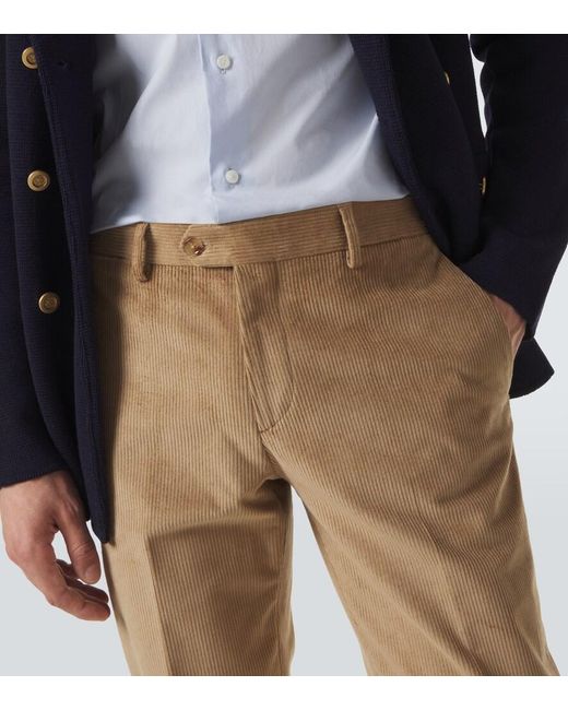 Lardini Natural Cotton Corduroy Slim Pants for men