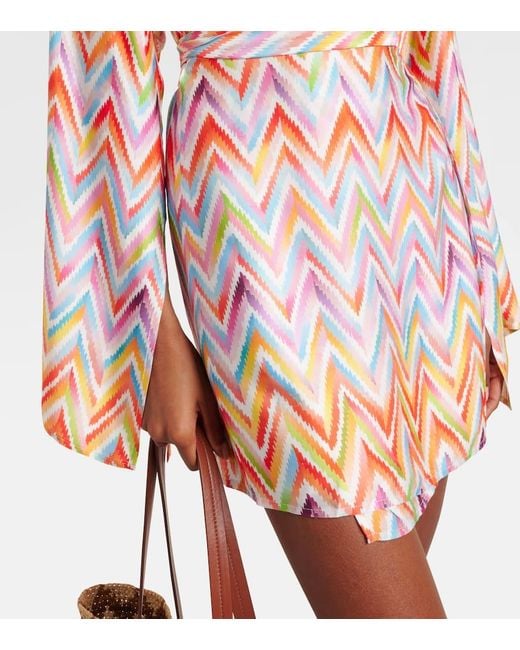 Missoni Orange Zigzag Belted Minidress