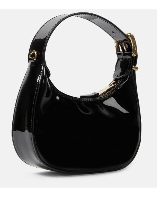 Miu Miu Mini Patent Leather Shoulder Bag in Black | Lyst UK