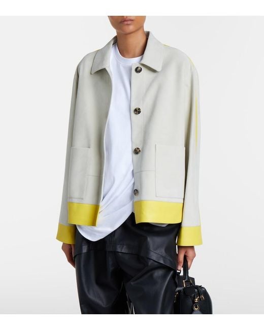Loewe Natural Leather-Trimmed Suede Jacket