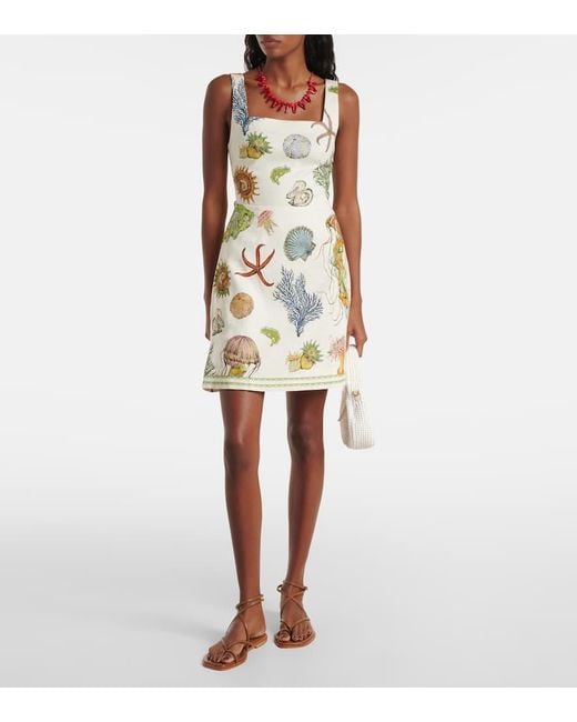 ALÉMAIS Metallic Sea Linen Minidress