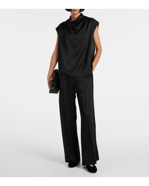 Totême Black Draped Top