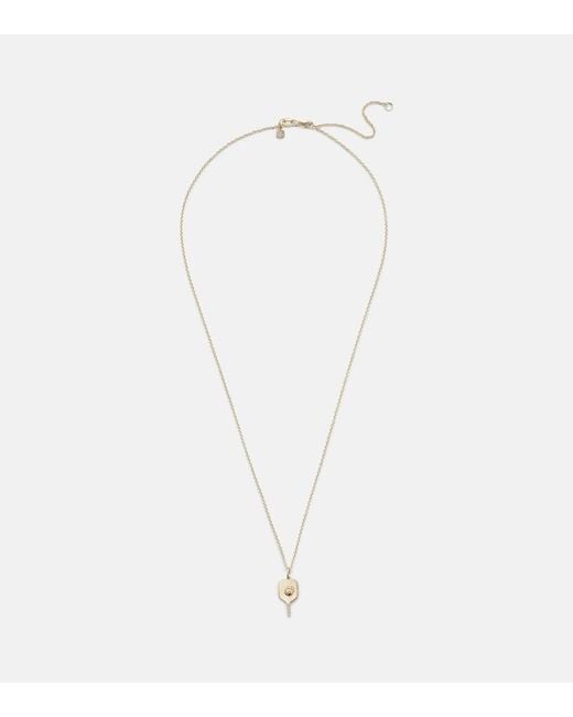 Sydney Evan White Pickleball 14Kt Pendant Necklace With Diamonds