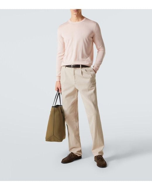 Fedeli Pink Cashmere And Silk Sweater for men