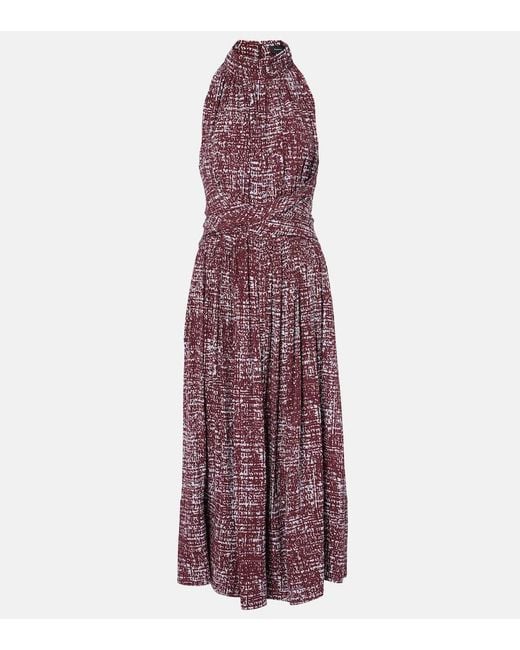 Proenza Schouler Purple Lola Printed Midi Dress