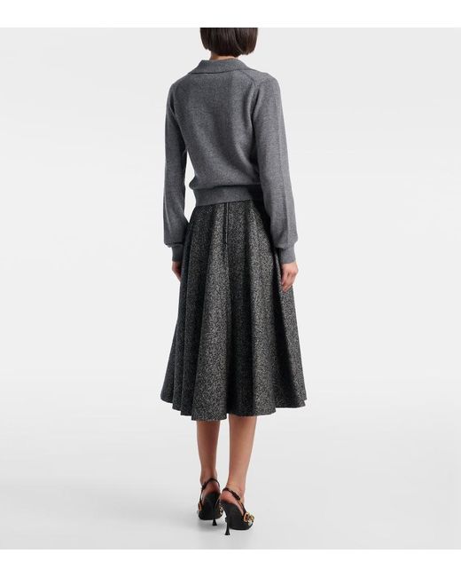 Dolce & Gabbana Gray Cashmere Polo Sweater