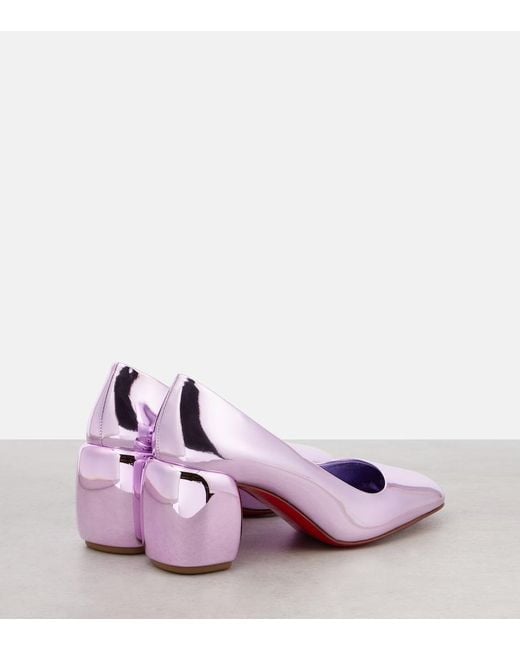 Christian Louboutin Purple Minny 70 Metallic Leather Pumps