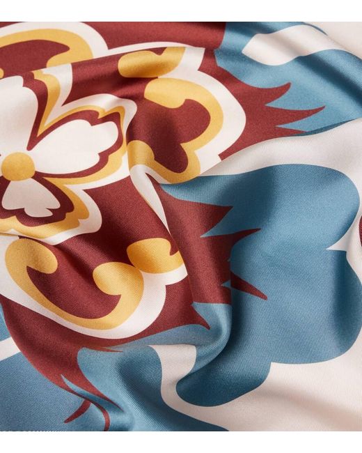 LaDoubleJ Red Printed Silk Twill Scarf
