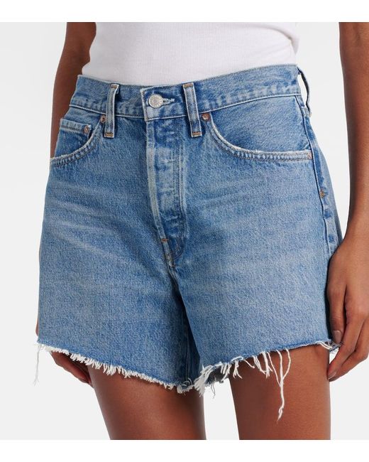 Agolde Blue Parker Denim Shorts