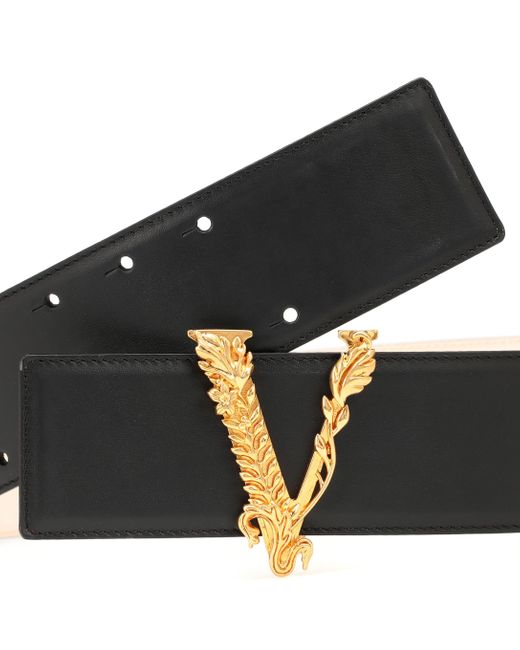 Versace Leather Belt in Black Lyst