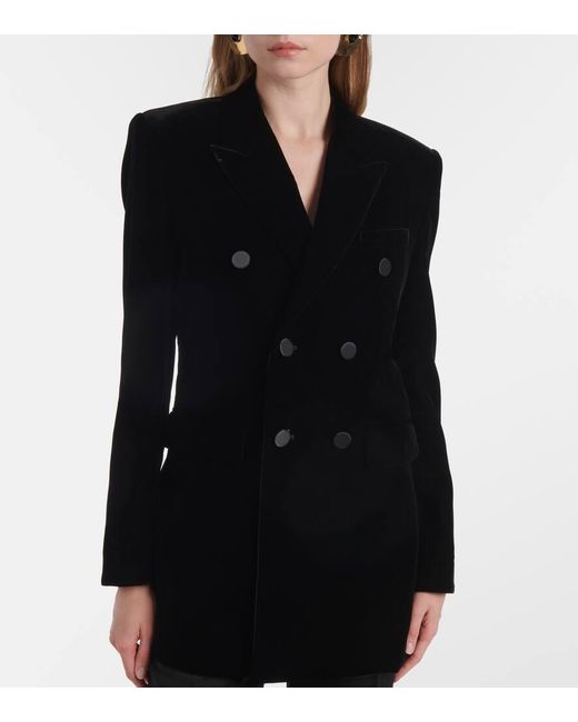 Saint Laurent Black Blazer Aus Samt