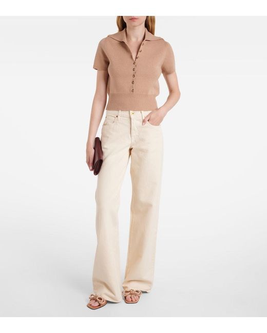 Mach & Mach Natural Double Bow Embellished Satin 65 Mules