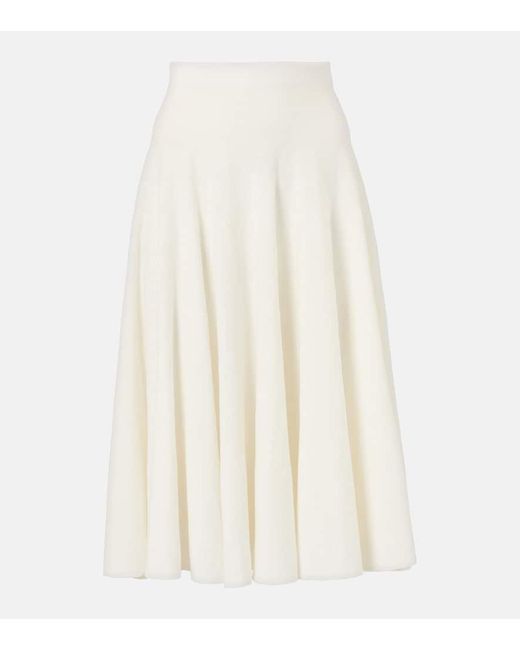 The Row White Jaliah Cotton And Linen-Blend Midi Skirt