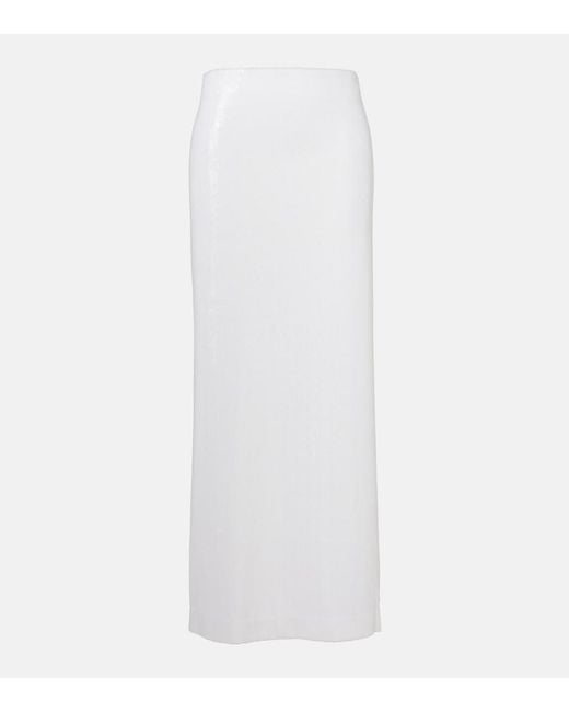 Totême White Sequined Maxi Skirt
