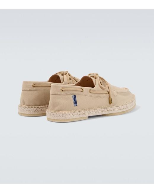 Vilebrequin White Suede-Trimmed Canvas Espadrilles for men