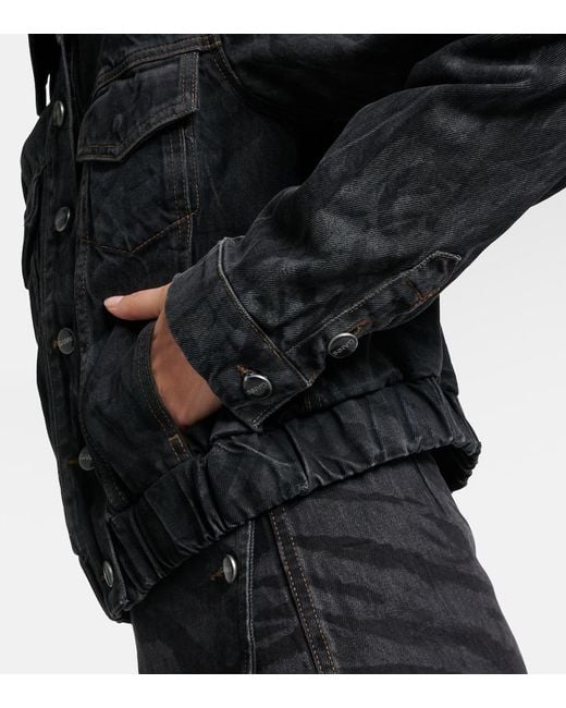 Ganni Black Printed Denim Jacket