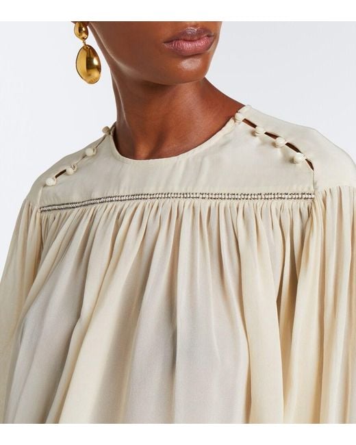 Isabel Marant Natural Nuna Silk Blouse
