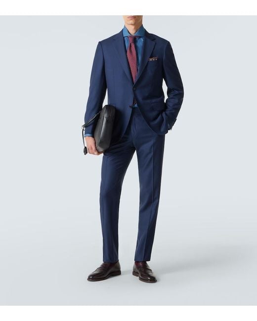 Canali Blue Wool Suit for men