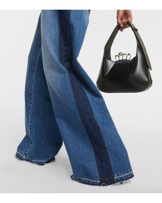 Jeans anchos de tiro alto Alexander McQueen de color Blue
