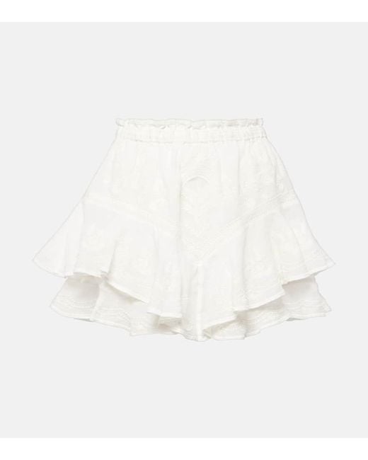 Shorts Elsa de ramio bordados Isabel Marant de color White