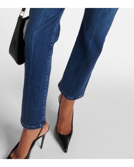 FRAME Blue Le High Straight Mid-rise Jeans