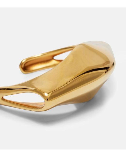 Khaite Metallic Lotus 18Kt-Plated Cuff Bracelet
