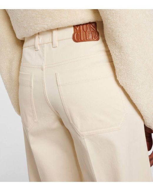 Moncler Natural Gerade Hose Aus Baumwoll-Gabardine