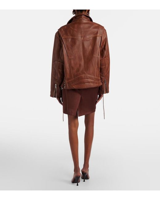 JACQUES WEI Brown Satin Pencil Skirt