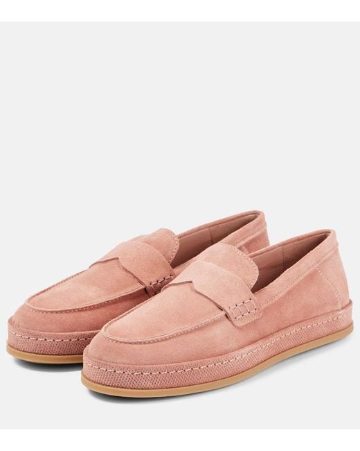 Hogan Pink H683 Suede Loafers
