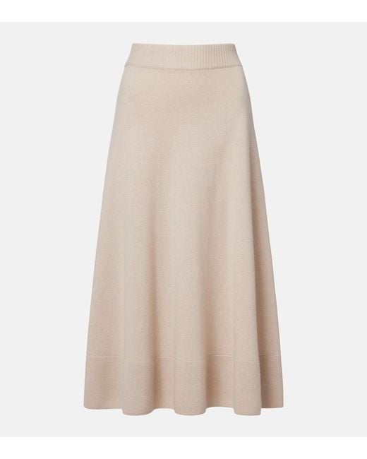 Agnona Natural Cashmere Midi Skirt
