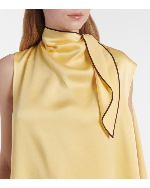 Stella McCartney Yellow Tie-Neck Top