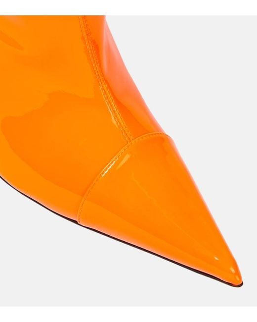 Alexandre Vauthier Orange Patent Leather Knee-High Boots