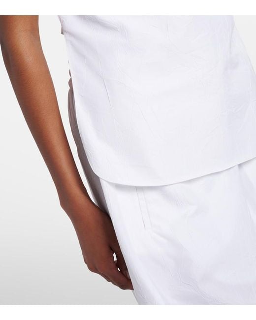Rohe White Draped Cotton-Blend Top