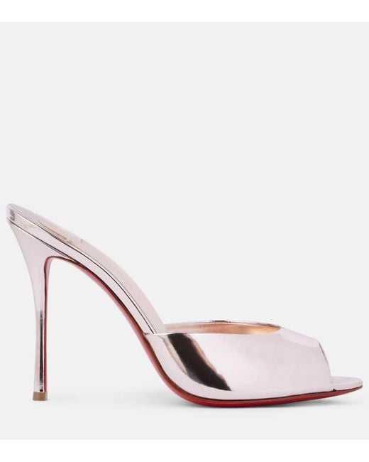 Christian Louboutin Pink Me Dolly 100Mm Patent Leather Mules
