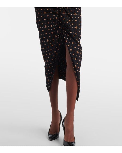 Vivienne Westwood Black Midikleid Pulling Aus Baumwolle