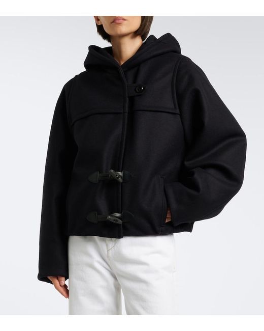 Isabel Marant Black Trixie Wool And Cashmere Hooded Jacket