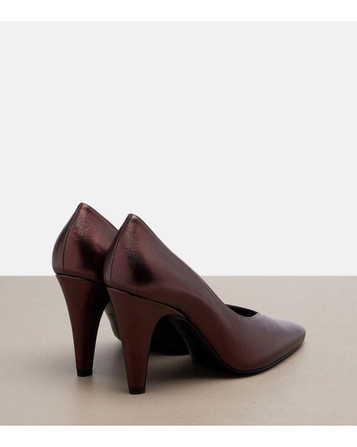 Alaïa Brown Metallic Leather Pumps