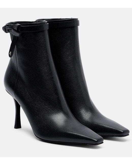Jimmy Choo Black Camie 85 Cutout Leather Ankle Boots